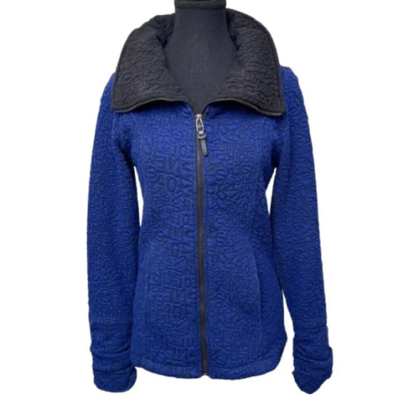 TONIA DEBELLIS Womens Small Textured Stretch Full Zip Ruched Collar Jacket - Picture 1 of 14